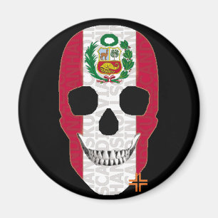 HANDSKULL Peru round magnet B2