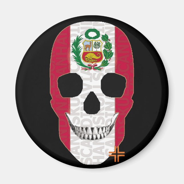 HANDSKULL Peru round magnet   B2 (Front)