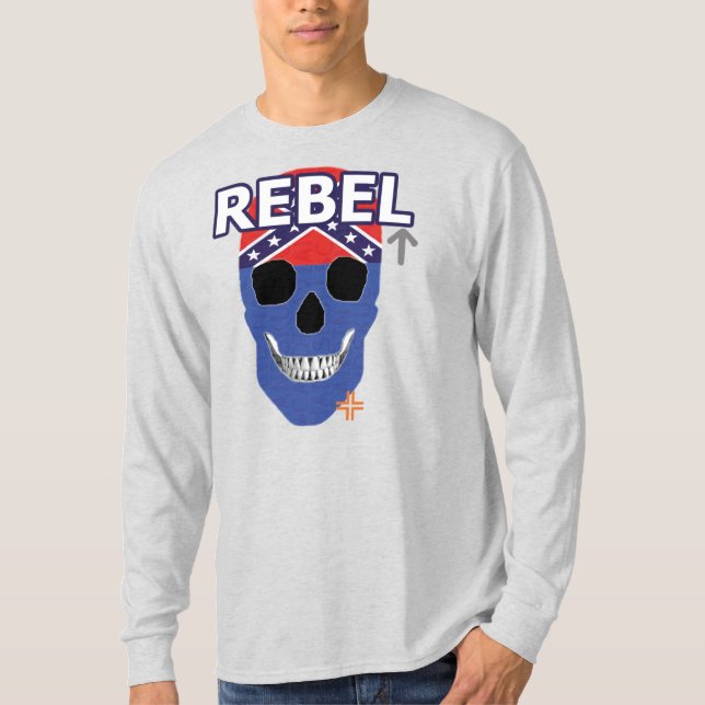 HANDSKULL Rebel Blue Long Sleeve T-Shirt B2 (Front)