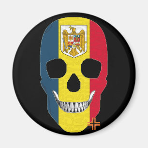 HANDSKULL Romania round magnet B2