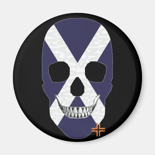 HANDSKULL Scotland round magnet   B2 (Front)