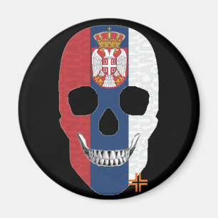 HANDSKULL Serbia round magnet B2
