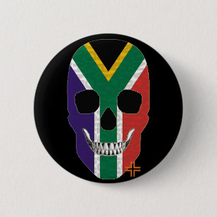 HANDSKULL South Africa Round Badge black B2