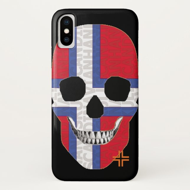 HANDSKULL Svart Kors case iPhone X   B2 (Back)