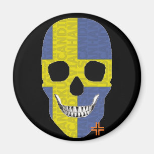 HANDSKULL Sweden round magnet B2