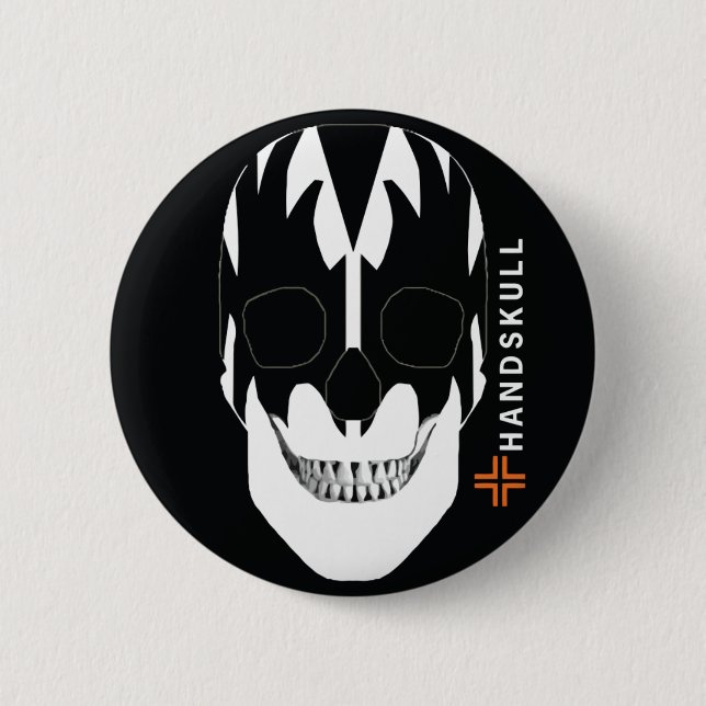 HANDSKULL Vampire,Happy skull,Vampire flag 6 Cm Round Badge (Front)