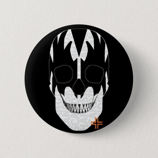 HANDSKULL Vampire Round Badge  black B2 (Front)
