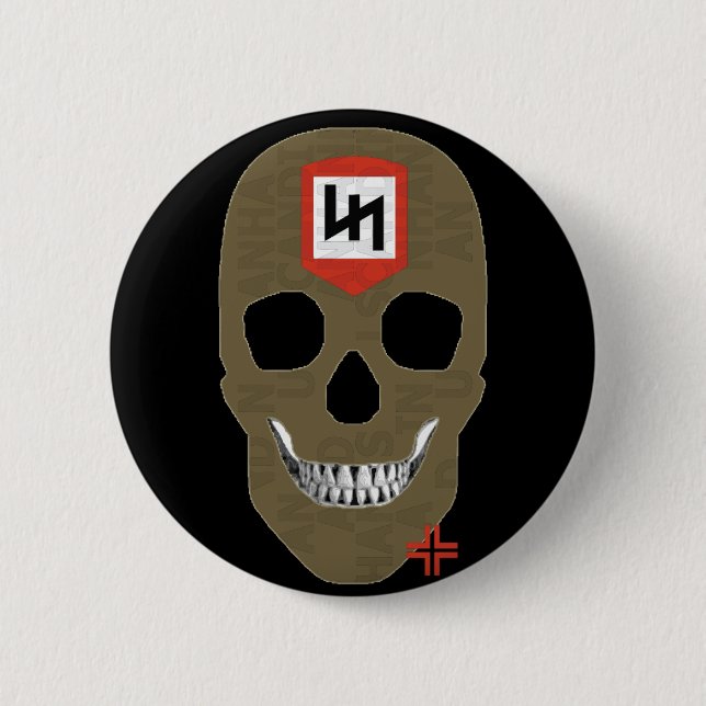HANDSKULL Youngers Round Badge  black B2 (Front)