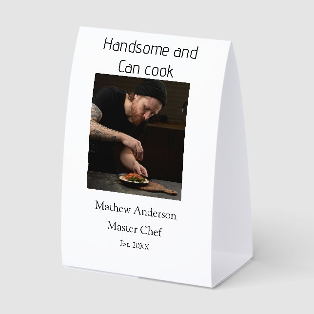 Handsome and can cook add name master chef date (Front)