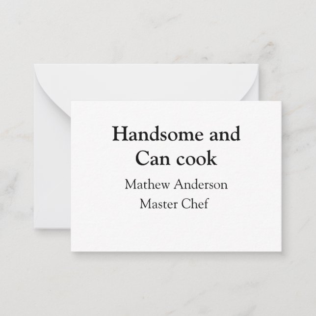 Handsome and can cook add name master chef date card (Front)