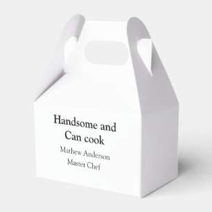 Handsome and can cook add name master chef date favour box