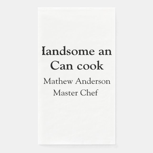 Handsome and can cook add name master chef date napkin (Front)