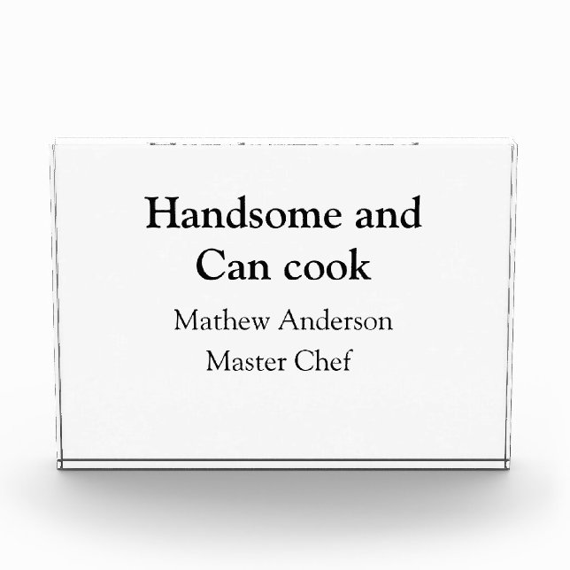 Handsome and can cook add name master chef date photo block (Front)