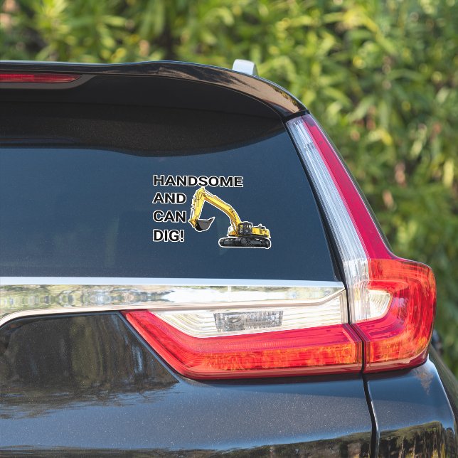Handsome and Can Dig Excavator Construction Funny (Car Side)