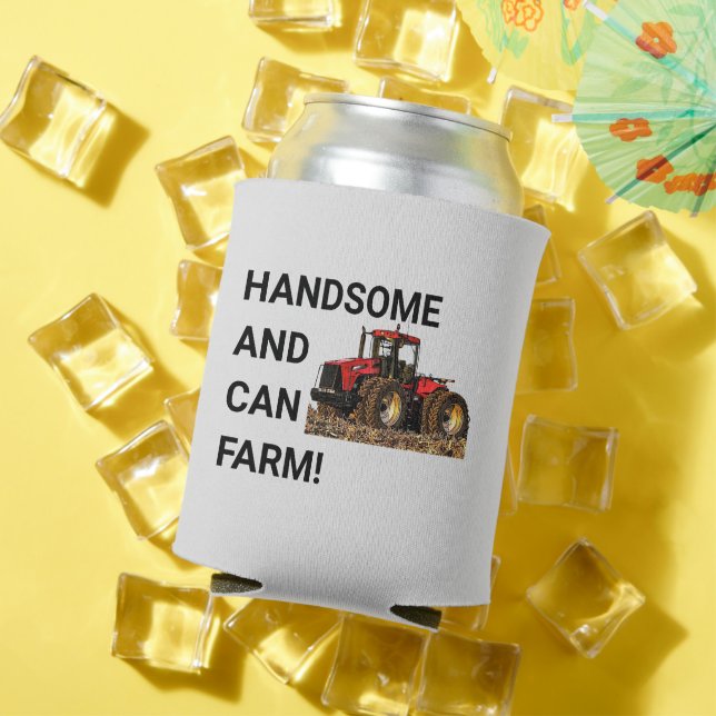Handsome and Can Farm Tractor Equipment Funny Can Cooler (In Situ Summer)
