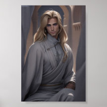 Handsome Arabian man with blonde hair and blue eye