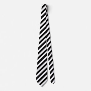 Handsome Black and White Striped Neck Tie