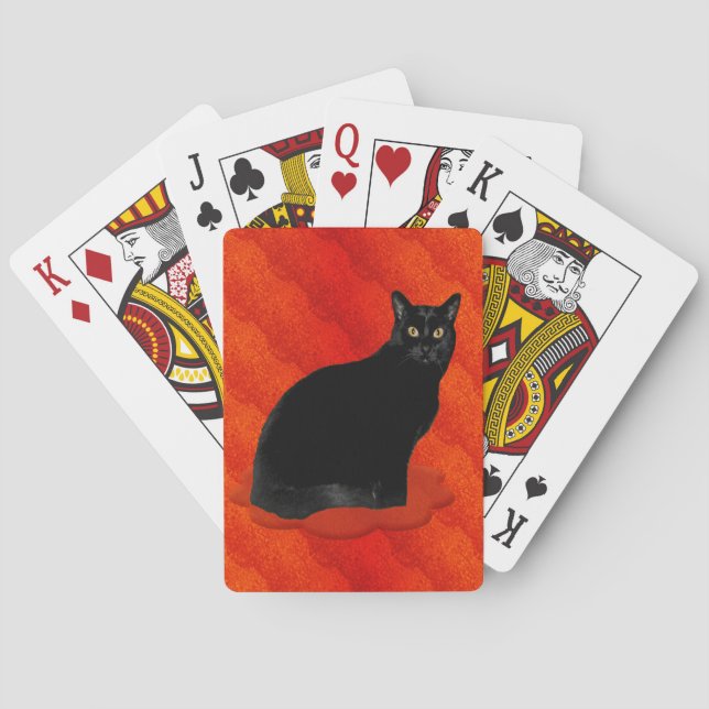Handsome Black Cat Playing Cards (Back)