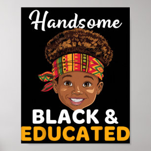 Handsome Black Educated Black History Boys Poster