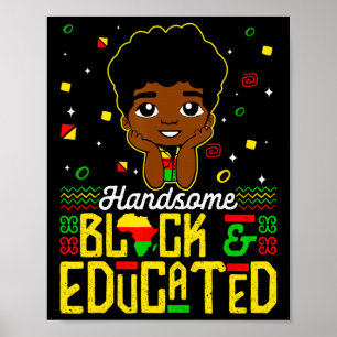 Handsome Black Educated Black History Kids Boys Ju Poster