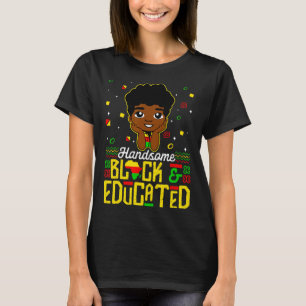 Handsome Black Educated Black History Kids Boys Ju T-Shirt