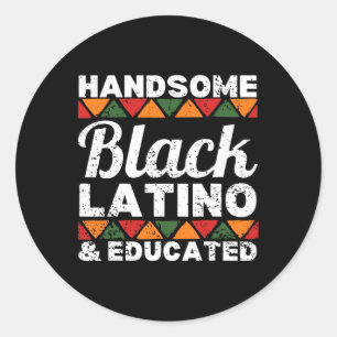 Handsome Black Latino And Educated Afro Latino Afr Classic Round Sticker