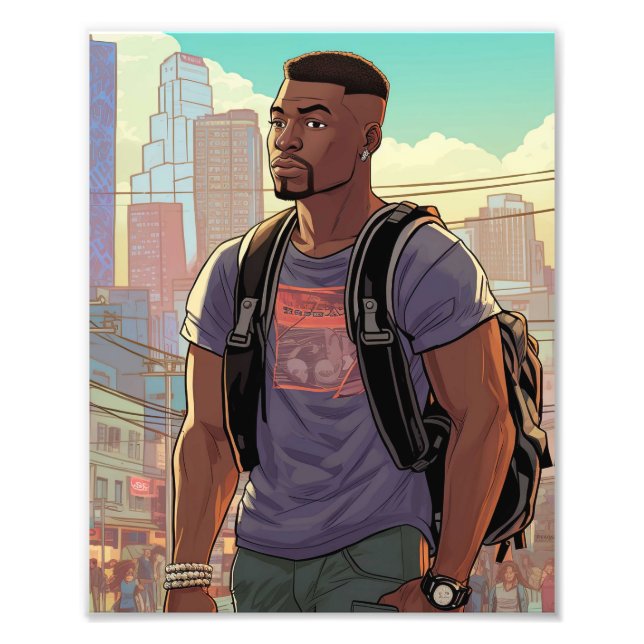 Handsome Black Men  Photo Print (Front)