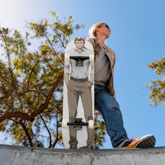Handsome Blonde Man Anime Skateboard (Outdoor 1)