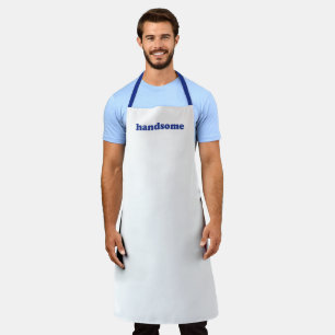 Handsome blue modern typography funny cute flirty apron