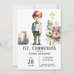 Handsome Boy 1st. Communion Invitation