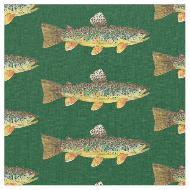 Handsome Brown Trout Fishing Fisherman's Fabric (Close Up)