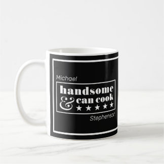 Handsome & Can Cook Typography Father's Day Coffee Mug