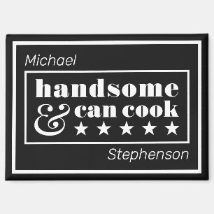 Handsome & Can Cook Typography Father's Day Magnet