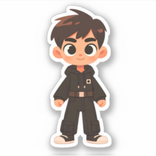 Handsome cartoon boy