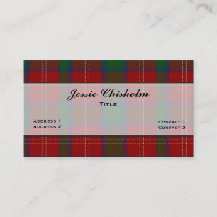 Handsome Chisholm Family Tartan Plaid Custom Business Card