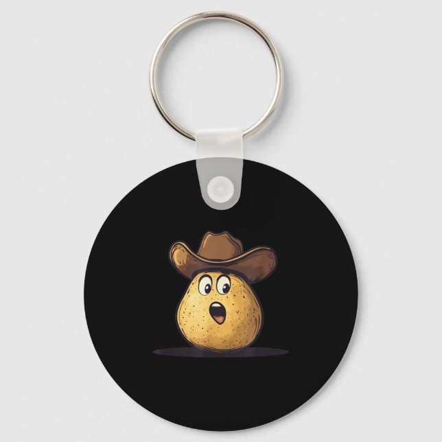 Handsome Cowboy Tato With Wild West Hat Costume  Key Ring (Front)
