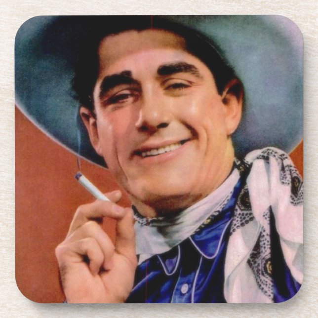 handsome cowboy with cigarette coaster (Front)