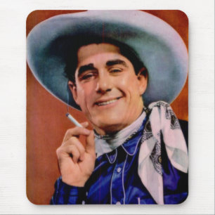 handsome cowboy with cigarette mouse pad