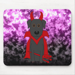 Handsome Devil Halloween Black Lab Mouse Pad