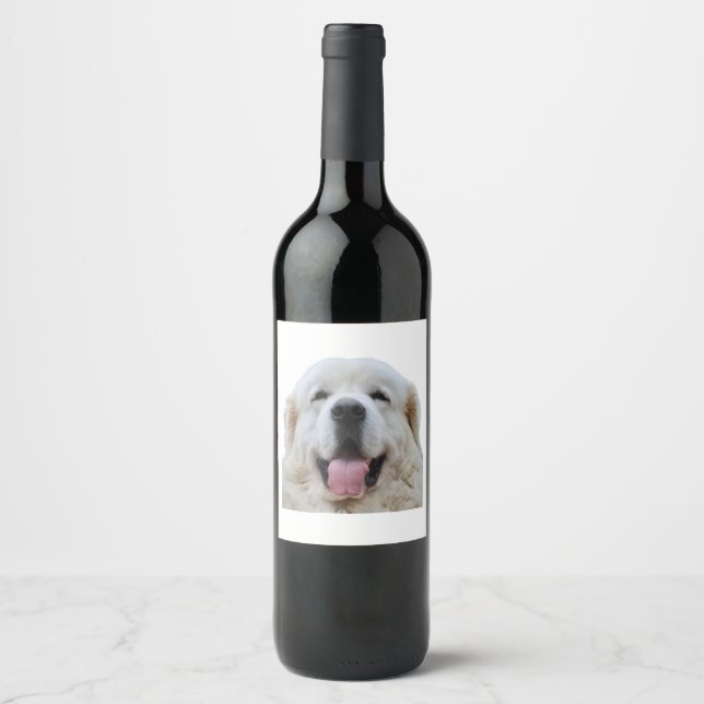 Handsome Dog -- Polish Tatra Sheepdog Wine Label (Front)