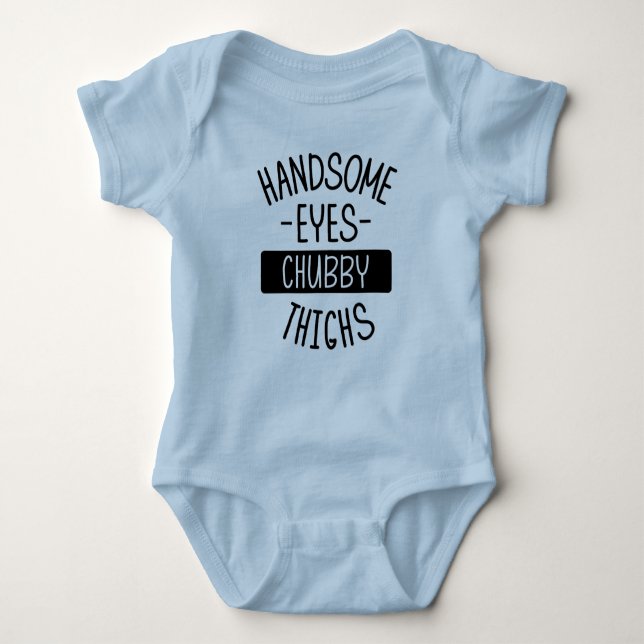 Handsome Eyes Chubby Thighs Baby One-Piece Baby Bodysuit (Front)