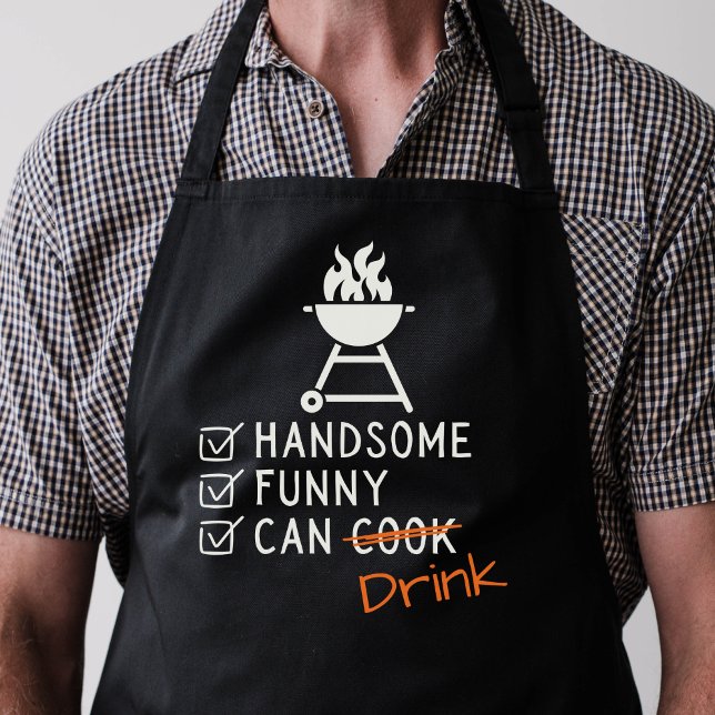 Handsome, Funny And Can Cook Customisable Apron (Creator Uploaded)