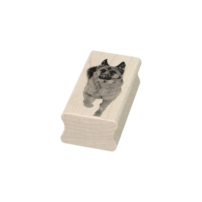Handsome German Shepherd Running Rubber Stamp (Stamp)