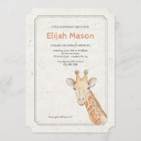 Handsome Giraffe Invitation