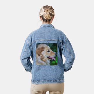 Handsome Golden Retriever Denim Jacket