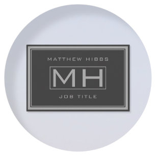 Handsome Grey & Dark Grey Professional (info back) Business Card