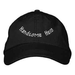 Handsome Hero Elegant Adjustable Modern Black-Hat Embroidered Hat