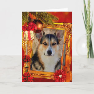 Handsome Holiday Welsh Corgi with Frame