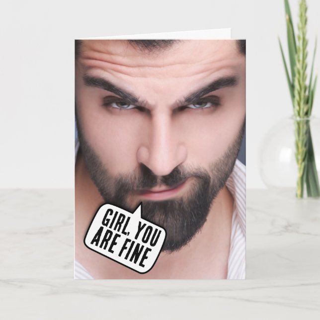 HANDSOME HUNK COMPLIMENTARY BIRTHDAY FOR HER CARD (Front)