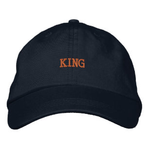 Handsome KING Basic Adjustable Elegant Look Navy Embroidered Hat